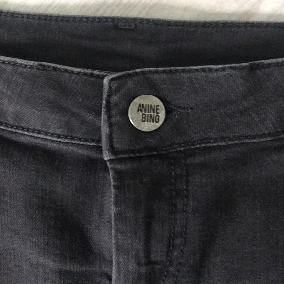 Anine Bing Black Denim Shorts - Picture 2 of 3